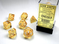 Translucent Polyhedral Yellow/white 7-Die Set Dice Sets & Games CHESSEX
