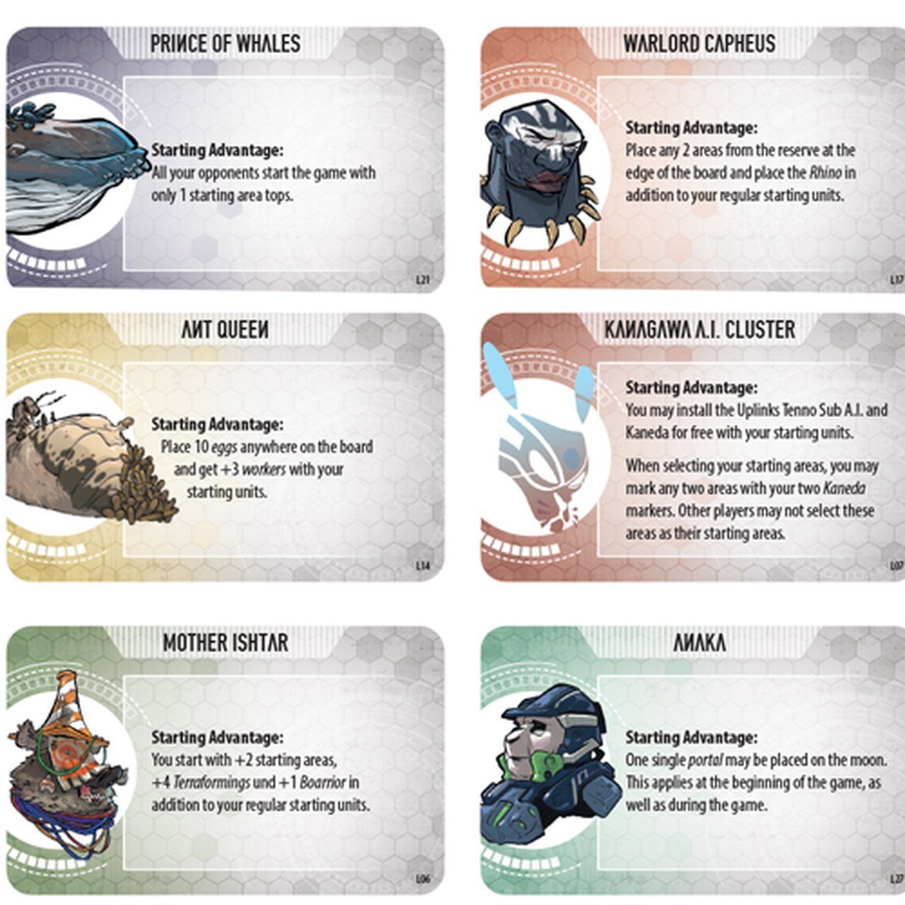 Tsukuyumi: Full Moon Down Leadership Cards Board Game Grey Fox