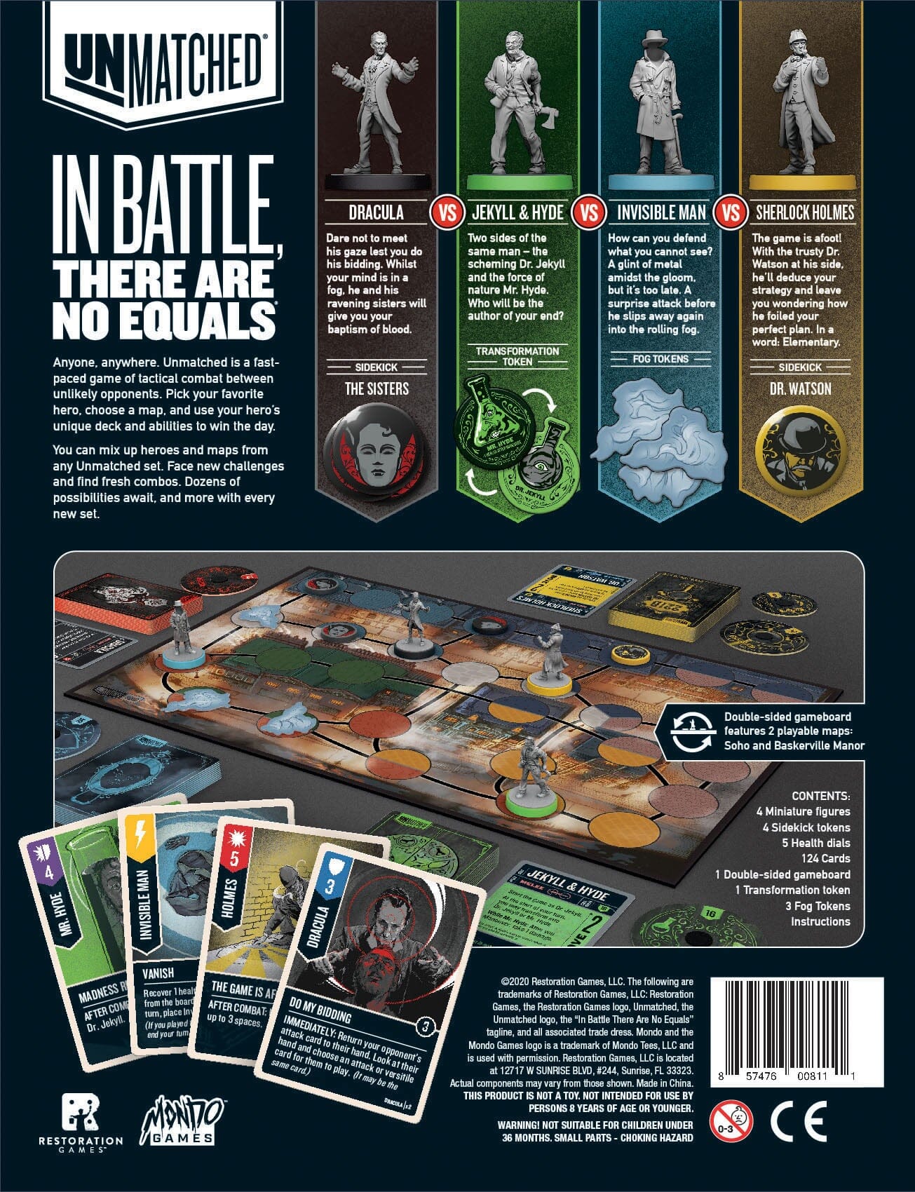 Unmatched: Cobble & Fog - Invisible Man, Sherlock, Dracula, Jekyll & Hyde Board Games RESTORATION GAMES 