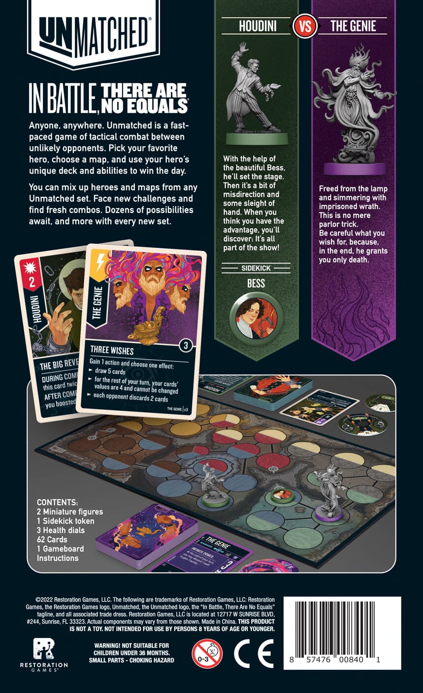 Unmatched: Houdini vs. The Genie Board Games RESTORATION GAMES