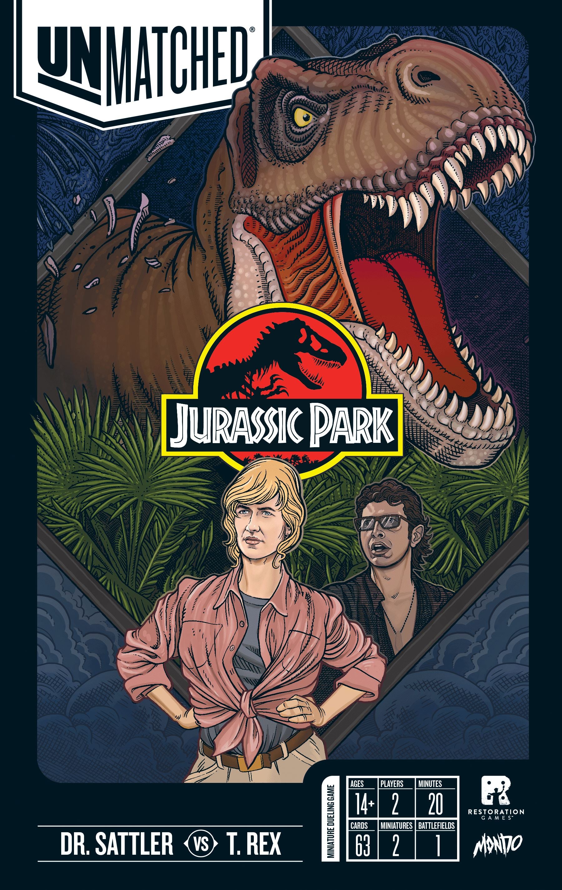 Unmatched: Jurassic Park – Dr. Sattler vs. T. Rex Board Games RESTORATION GAMES