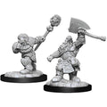 Unpainted Magic Miniatures: Dwarf Fighter & Dwarf Cleric Miniatures Wizkids