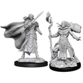 Unpainted Magic Miniatures: Elf Fighter & Elf Cleric Miniatures Wizkids