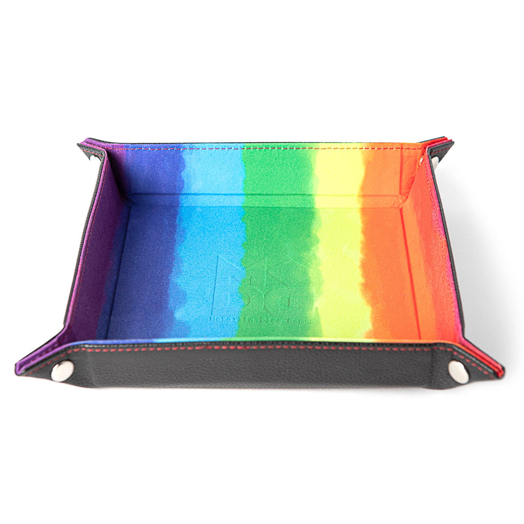 Velvet Dice Tray With Leather Backing Supplies MDG Rainbow Water Color
