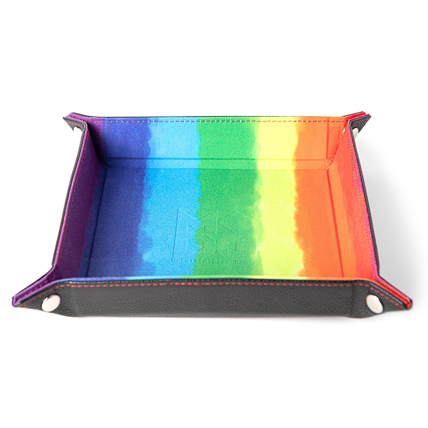 Velvet Dice Tray With Leather Backing Supplies MDG Rainbow Water Color