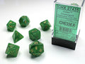 Vortex® Polyhedral Green/gold 7-Die Set Dice Sets & Games CHESSEX