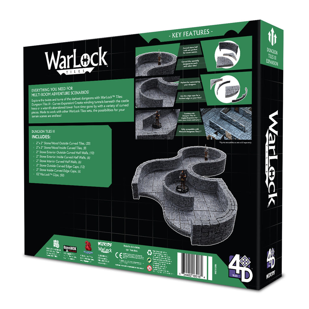 Warlock Tiles: Dungeon Tiles 3 - Curves Miniatures Wizkids