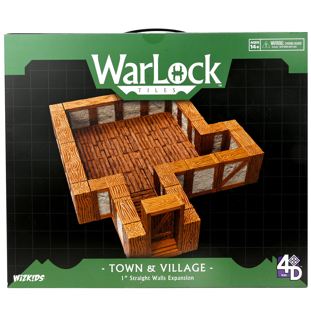 Warlock Tiles: Expansion Pack - 1" Town & Village Straight Walls Miniatures Wizkids 