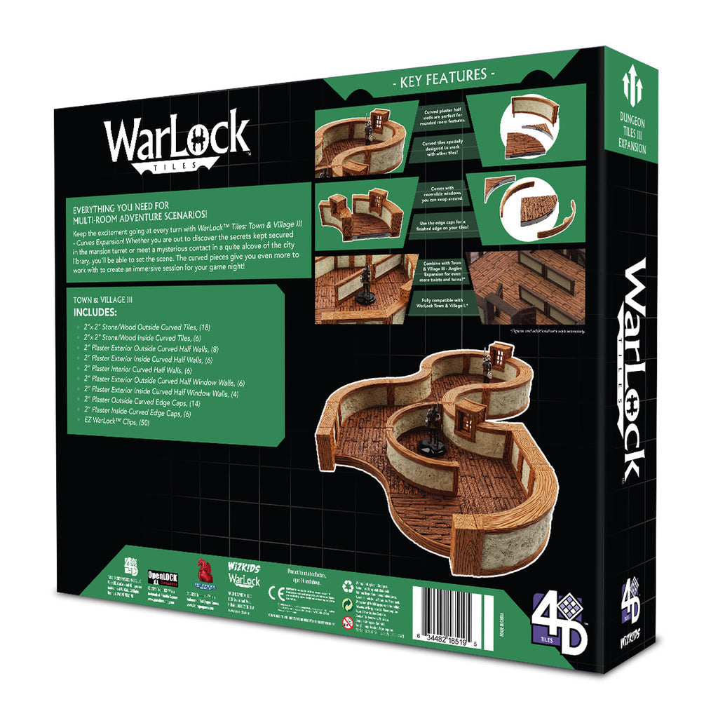 Warlock Tiles: Town & Village 3 - Curves Miniatures Wizkids